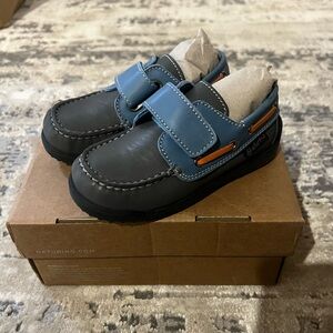 NIB Naturino Blue / Gray Leather School Shoes Size 24 EU
